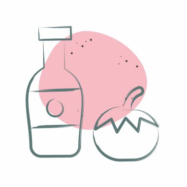 Simge ketçap. Fast Food sembolüyle ilgili. Renkli Leke Biçimi. Basit dizayn edilebilir. Basit resimleme