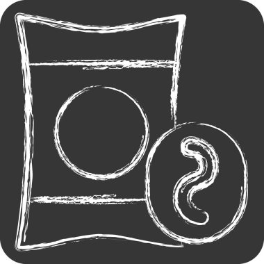 Simge Patates Gemileri. Fast Food sembolüyle ilgili. Tebeşir stili. Basit dizayn edilebilir. Basit resimleme