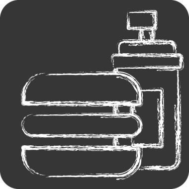 Simge Sosisli Ekmek. Fast Food sembolüyle ilgili. Tebeşir stili. Basit dizayn edilebilir. Basit resimleme