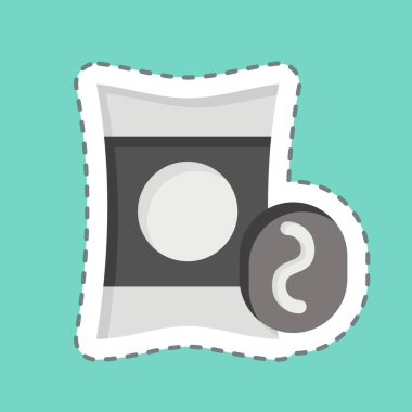 Çıkartma çizgisi Potatoships 'i kesti. Fast Food sembolüyle ilgili. Basit dizayn edilebilir. Basit resimleme