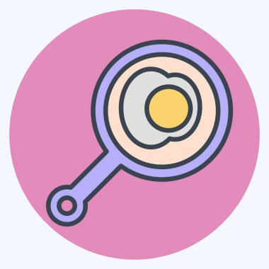 Icon sahanda yumurta. Fast Food sembolüyle ilgili. renk arkadaşı stili. Basit dizayn edilebilir. Basit resimleme