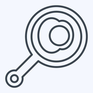 Icon sahanda yumurta. Fast Food sembolüyle ilgili. Sıra tarzı. Basit dizayn edilebilir. Basit resimleme