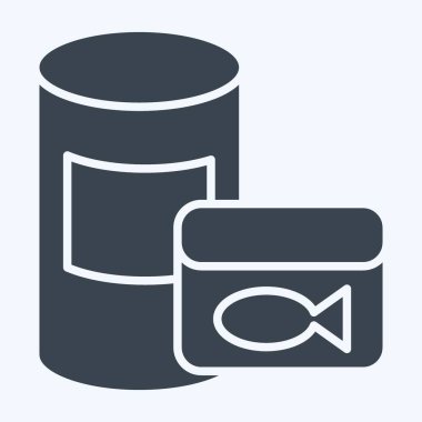 Konserve ikonu. Fast Food sembolüyle ilgili. Kabartma tarzı. Basit dizayn edilebilir. Basit resimleme