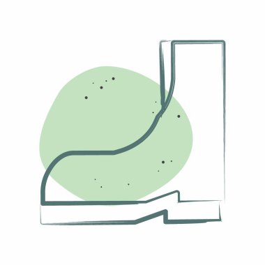 Simge Yüksek Çizme. Moda sembolüyle ilgili. Renkli Leke Biçimi. Basit dizayn edilebilir. Basit resimleme