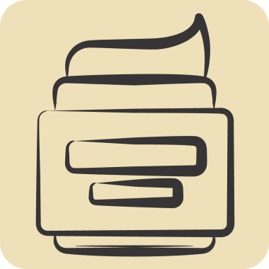 Simgesel Spa Kremi. Moda sembolüyle ilgili. El çizimi tarzı. Basit dizayn edilebilir. Basit resimleme