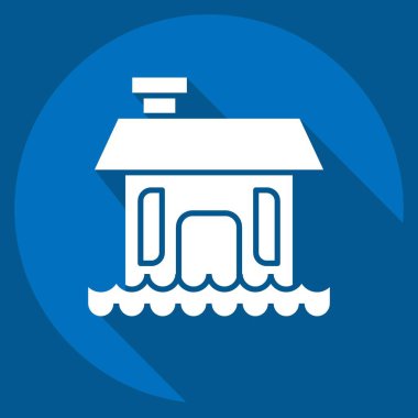 Simge Tufanı. Ekoloji sembolüyle ilgili. Uzun gölge tarzı. Basit dizayn edilebilir. Basit resimleme