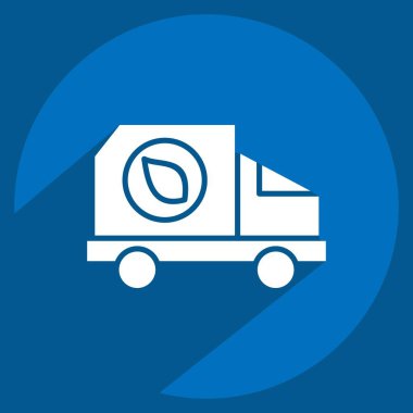 Simge Kömür Teslimatı. Ekoloji sembolüyle ilgili. Uzun gölge tarzı. Basit dizayn edilebilir. Basit resimleme