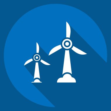 Simge İç Değirmeni. Ekoloji sembolüyle ilgili. Uzun gölge tarzı. Basit dizayn edilebilir. Basit resimleme