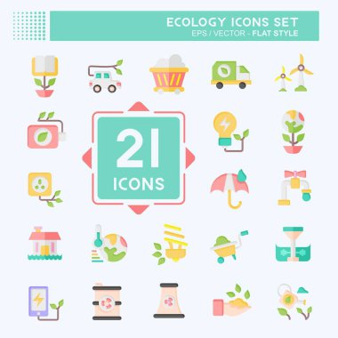 Simge seti ekolojisi. Eğitim sembolüyle ilgili. Düz stil. Basit dizayn edilebilir. Basit resimleme