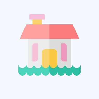 Simge Tufanı. Ekoloji sembolüyle ilgili. Düz stil. Basit dizayn edilebilir. Basit resimleme