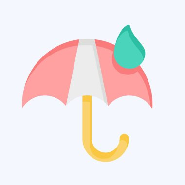 İkon Eko Şemsiyesi. Ekoloji sembolüyle ilgili. Düz stil. Basit dizayn edilebilir. Basit resimleme