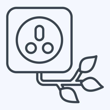 Simge Eko Soketi. Ekoloji sembolüyle ilgili. Sıra tarzı. Basit dizayn edilebilir. Basit resimleme