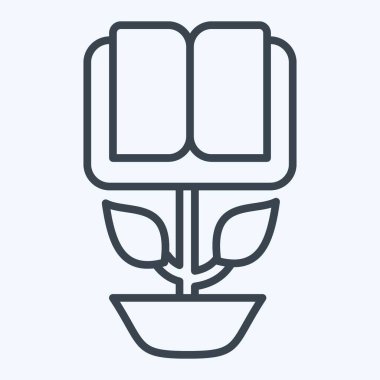 İkon Botanik. Ekoloji sembolüyle ilgili. Sıra tarzı. Basit dizayn edilebilir. Basit resimleme