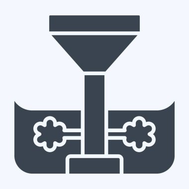 Icon Hidro Türbini. Ekoloji sembolüyle ilgili. Kabartma tarzı. Basit dizayn edilebilir. Basit resimleme