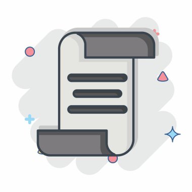 Simge Parşömeni. Postane sembolüyle ilgili. Çizgi roman. Basit dizayn edilebilir. Basit resimleme