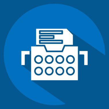 Simge daktiloları. Postane sembolüyle ilgili. Uzun gölge tarzı. Basit dizayn edilebilir. Basit resimleme