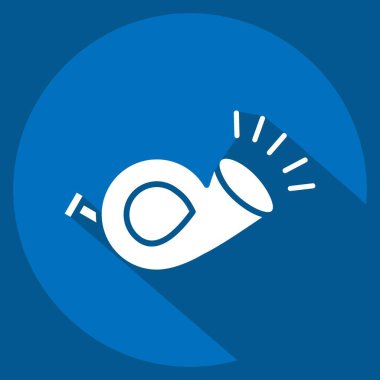 Simge boynuzu. Postane sembolüyle ilgili. Uzun gölge tarzı. Basit dizayn edilebilir. Basit resimleme