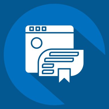 Simge günlüğü. Postane sembolüyle ilgili. Uzun gölge tarzı. Basit dizayn edilebilir. Basit resimleme