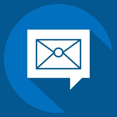 Simge Diyalogu. Postane sembolüyle ilgili. Uzun gölge tarzı. Basit dizayn edilebilir. Basit resimleme