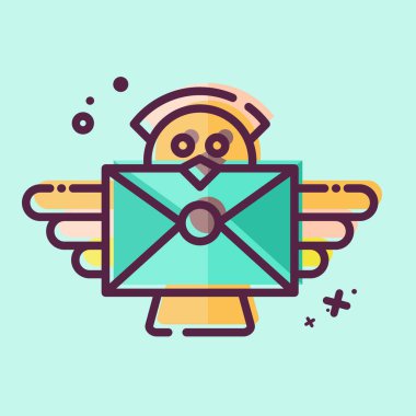 Simge Mektubu. Postane sembolüyle ilgili. MBE tarzı. Basit dizayn edilebilir. Basit resimleme