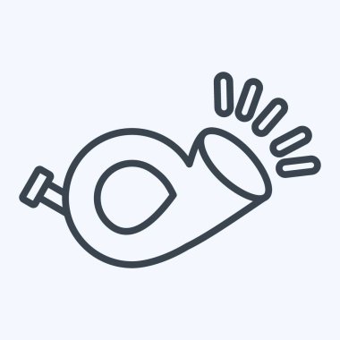 Simge boynuzu. Postane sembolüyle ilgili. Sıra tarzı. Basit dizayn edilebilir. Basit resimleme