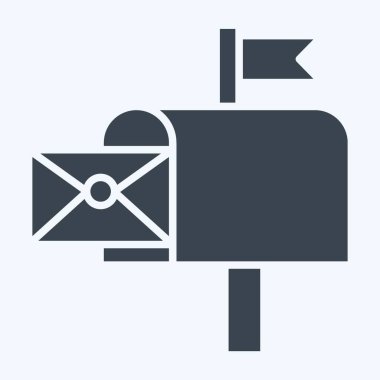 Simge Posta Kutusu. Postane sembolüyle ilgili. Kabartma tarzı. Basit dizayn edilebilir. Basit resimleme