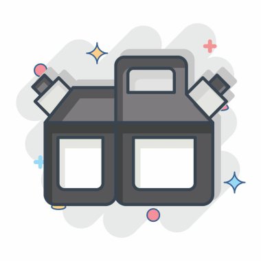 Simge yakıt tankı. Garaj sembolüyle ilgili. Çizgi roman. Basit dizayn edilebilir. Basit resimleme