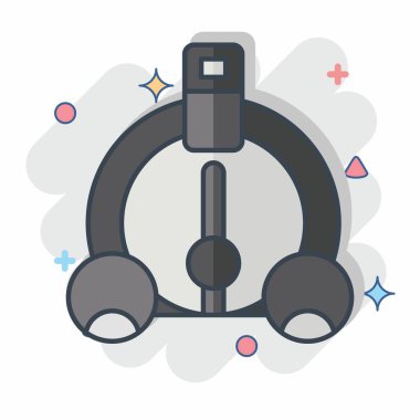 Simge yakıt göstergesi. Garaj sembolüyle ilgili. Çizgi roman. Basit dizayn edilebilir. Basit resimleme