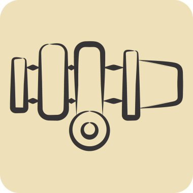 Simge Turbo Filtresi. Garaj sembolüyle ilgili. El çizimi tarzı. Basit dizayn edilebilir. Basit resimleme