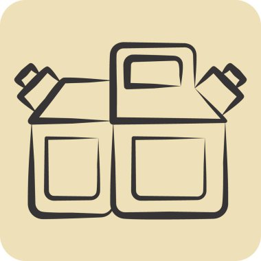 Simge yakıt tankı. Garaj sembolüyle ilgili. El çizimi tarzı. Basit dizayn edilebilir. Basit resimleme