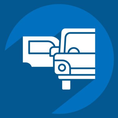 Simge Araba Kapısı. Garaj sembolüyle ilgili. Uzun gölge tarzı. Basit dizayn edilebilir. Basit resimleme