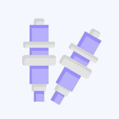 Simge bujisi. Garaj sembolüyle ilgili. Düz stil. Basit dizayn edilebilir. Basit resimleme