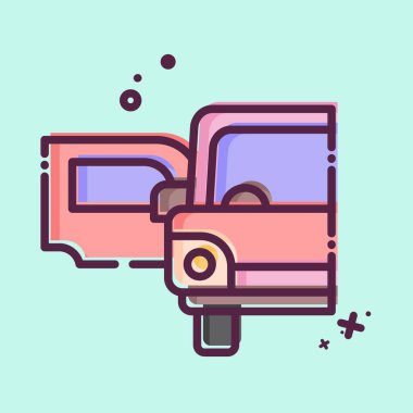 Simge Araba Kapısı. Garaj sembolüyle ilgili. MBE tarzı. Basit dizayn edilebilir. Basit resimleme