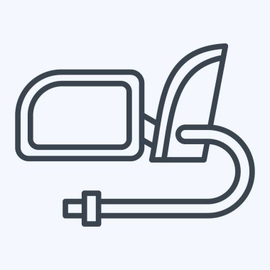 Simge Kanadı Aynası. Garaj sembolüyle ilgili. Sıra tarzı. Basit dizayn edilebilir. Basit resimleme