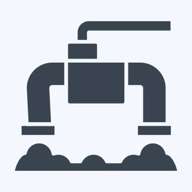 Simge Egzozu. Garaj sembolüyle ilgili. Kabartma tarzı. Basit dizayn edilebilir. Basit resimleme