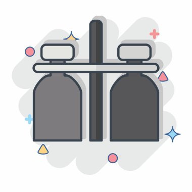 Simge sütü kavanozu. Süt ve içecek sembolüyle ilgili. Çizgi roman. Basit dizayn edilebilir. Basit resimleme