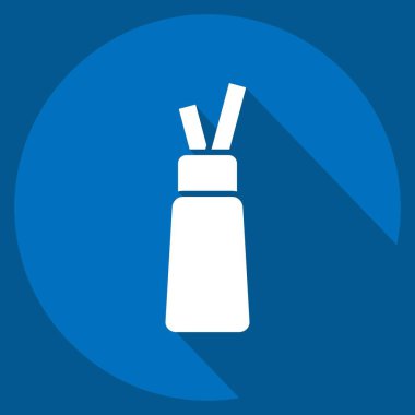 Krem şanti. Süt ve içecek sembolüyle ilgili. Uzun gölge tarzı. Basit dizayn edilebilir. Basit resimleme