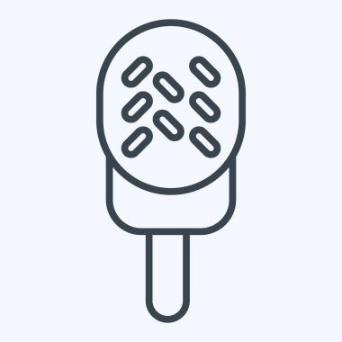 İkon dondurması. Süt ve içecek sembolüyle ilgili. Sıra tarzı. Basit dizayn edilebilir. Basit resimleme