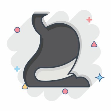 İkon Mide. İnsan Organı sembolüyle ilgili. Çizgi roman. Basit dizayn edilebilir. Basit resimleme