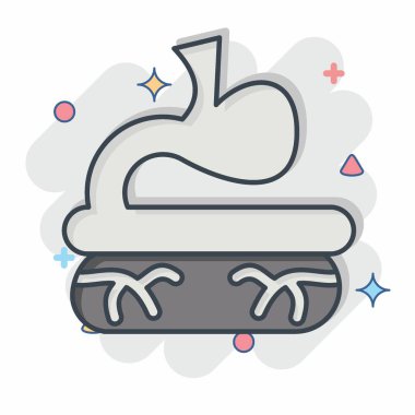 Icon ince bağırsağı. İnsan Organı sembolüyle ilgili. Çizgi roman. Basit dizayn edilebilir. Basit resimleme