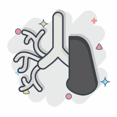 Icon Bronchus. İnsan Organı sembolüyle ilgili. Çizgi roman. Basit dizayn edilebilir. Basit resimleme