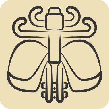 Simge diyaframı. İnsan Organı sembolüyle ilgili. El çizimi tarzı. Basit dizayn edilebilir. Basit resimleme