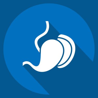 Icon Dalağı. İnsan Organı sembolüyle ilgili. Uzun gölge tarzı. Basit dizayn edilebilir. Basit resimleme