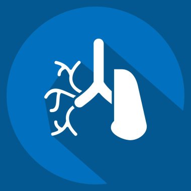 Icon Bronchus. İnsan Organı sembolüyle ilgili. Uzun gölge tarzı. Basit dizayn edilebilir. Basit resimleme