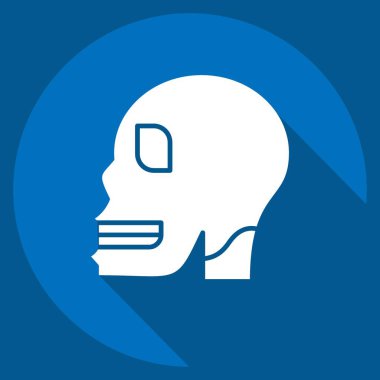 Simge Kemiği. İnsan Organı sembolüyle ilgili. Uzun gölge tarzı. Basit dizayn edilebilir. Basit resimleme