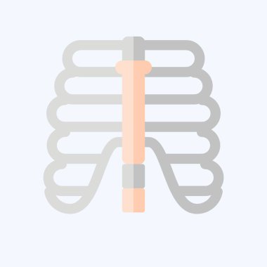 İkon göğüs kafesi. İnsan Organı sembolüyle ilgili. Düz stil. Basit dizayn edilebilir. Basit resimleme