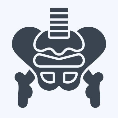 Simge leğen kemiği. İnsan Organı sembolüyle ilgili. Kabartma tarzı. Basit dizayn edilebilir. Basit resimleme