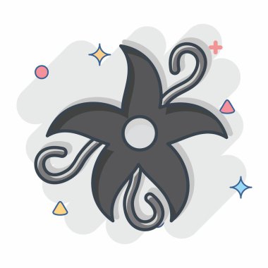 İkon Vanilya. Baharat sembolüyle ilgili. Çizgi roman. Basit dizayn edilebilir. Basit resimleme