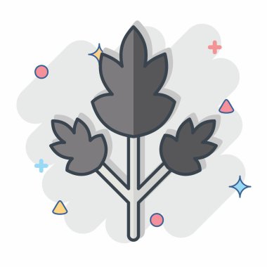 Icon Maydanoz. Baharat sembolüyle ilgili. Çizgi roman. Basit dizayn edilebilir. Basit resimleme