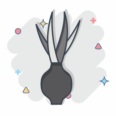 Simge Soğanı. Baharat sembolüyle ilgili. Çizgi roman. Basit dizayn edilebilir. Basit resimleme